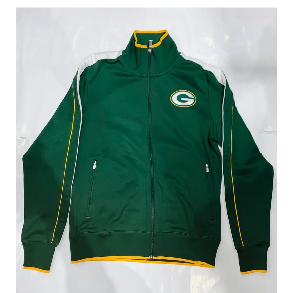 Nike Green Bay Packers NFL Full Zip-Up Embroidered Track Jacket Mens Size M